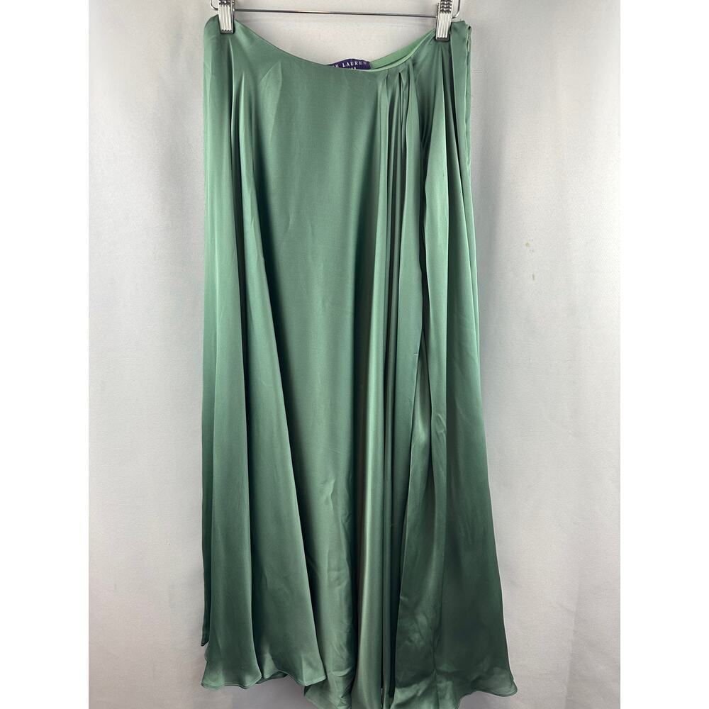 Women’s Sage Green Silk Purple Label Maxi Skirt Size 6